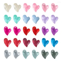 Pendant Necklaces 150Pcs Transparent Acrylic Charms Faceted Heart Pendants For DIY Handmade Jewelry Making Necklace Earring Accessories