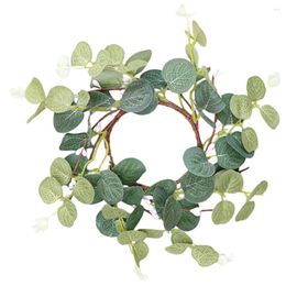 Decorative Flowers Wedding Table Decorations Eucalyptus Wreath Holder Tabletop Artificial Leaves