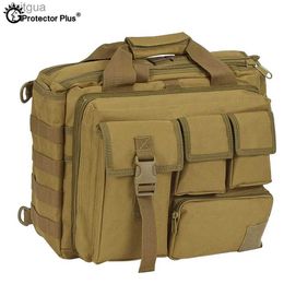 Camera bag accessories PROTECTOR PLUS Military Laptop Bag Tactical Army Crossbody Sling Outdoor Sport Travel Hiking Camping Computer Pack YQ240204