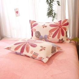 Flannel Fleece Pillowcase Cover Warm Soft Reactive Printed Pillow Sham 48x74cm Coral Fleece Pillow Covers 240129