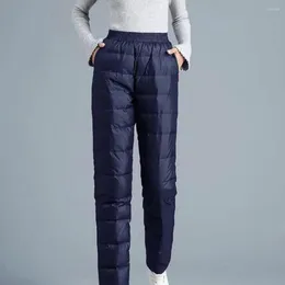 Women's Pants Thick Warm Side Elastic Down Cotton Thicken Snow Wear Windproof Waterproof High Waist Jogger Sweatpants 2024