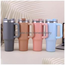 Water Bottles Thermal Bottle 40Oz Car Cup Ice Cream Stainless Steel Vacuum Insation Cold Handle Drop Delivery Dhkqo