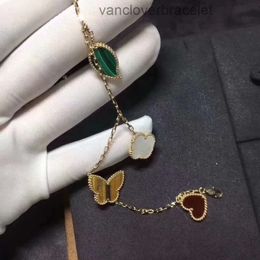 Van Clover Braclet Cleef Designer Classic Heart Leaf Luxury Charm Bracelets 18K White Gold Plated Bracelet Ladies and Girls