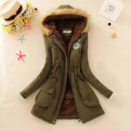 Women's Trench Coats Winter Coat Parka Cotton Padded Hooded Fur Long Jacket Women S-3XL Casual Thick Snow Windbreaker Clothes Mujer