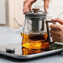 Top Pot Elegant Cup Tea Separation Lift Bubble Teapot Full Glass Office Electric Ceramic Stove Tea Maker Tea Set Infuser Teaware 240119