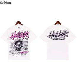 Hellstar Shirt Designer Clothes Hipster Washed Fabric Hellstar Shirt Street Graffiti Lettering Foil Print Black Loose Fitting Plus Size 523
