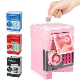 Bottles & Jars Electronic Piggy Bank Atm Password Money Box Cash Coins Saving Safe Matic Deposit Banknote Christmas Gift Drop Delivery Dhwhl