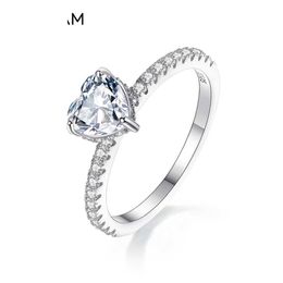 Wedding Rings 1 Carat Heart Cut Moissanite Ring For Women Shaped Diamond Engagement Band Sterling Sier Promise Bridal Drop Delivery Dhasa