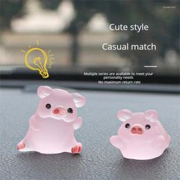 Decorative Figurines Kawaii Mini 2cm Resin Cartoon Pig Miniatures Terrarium Colourful Scrapbook Crafts Home Decoration Accessories