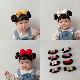 Hair Accessories Fashion Cute Baby Girl Wig Headband Children Girls Bow Hairband Born Toddlers Year Christmas Cosplay Headwear