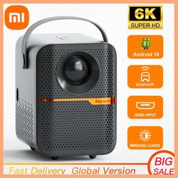 Filmadoras Xiaomi P10 4GB 64GB Android 10.0 6K Bluetooth Projetor 1080P Allwinner H700 800 Ansi Lumens Foco Elétrico Home Smart