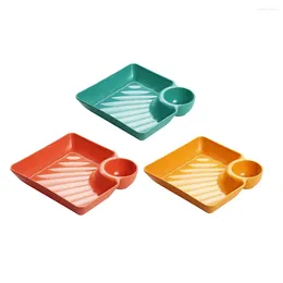Dinnerware Sets 3 Pcs French Fries Tray Veggie Square Plastic Plate Trays Sushi Dumpling Serving Pp Household Fired