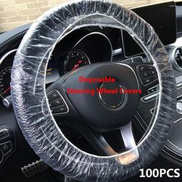 Steering Wheel Covers 100Pcs/Lot Universal Plastic Clear Waterproof Interior Accessories Auto Decoration Car Cover