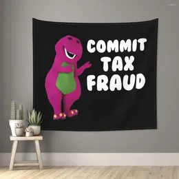 Tapestries Commit Tax Fraud Funny Tapestry Wall Hanging Hippie Fabric Art Blanket Home Decor For Living Room Bedroom Yoga Mat