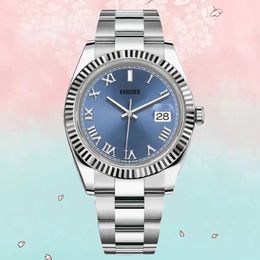 luxurious watch for mens automatic watchs 31 36 41mm roman numeral blue dial Full Stainless Steel watch Lady sapphire Waterproof gifts with box dh gate wholesales