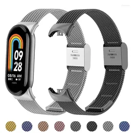 Watch Bands Metal Mesh Stainless Steel Strap For Xiaomi Mi Band 8 Smart Bracelet Replacement Accessories Watchband Miband Smartwatch