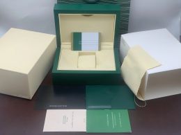 Quality Dark Green Watch Box Gift Case For Watches Booklet Printable Card Tag And Papers In English Swiss Top Men Watches Box282s