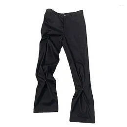 Men's Pants Trousers Casual Wear Button Deconstructed Kiko Style Long Elegant Fashion Leisure Apparel Design Slacks Tailored Fit