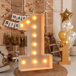 Party Decoration 0-9 Giant Birthday Number LED Luminous Light Mosaic Battery Powered Lamp 1st Anniversary Wedding Decor