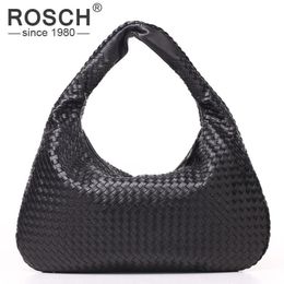 Whole Top Quality Fashion Hand Woven Women's Shoulder Bag Brand Designer Black PU Leather Handbag Woven Office Bag USD Pr255x