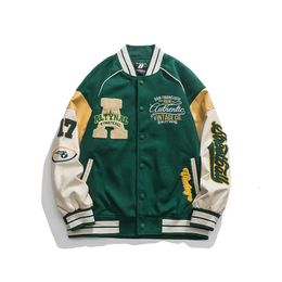 American letter shape embroidered baseball uniform autumn couple bf jacket mens street loose long-sleeved hooded jacket men 240202