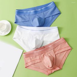 Underpants Men Cotton Briefs Underwear Low Waist Bikini Panties Soft Skin Friendly Underpant Elasticity Lingerie Solid Daily Bottom Wear