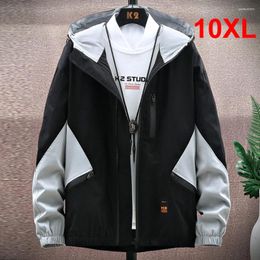 Men's Jackets Plus Size 10XL Men Fashion Casual Patchwork Windbreak Male Spring Autumn Jacket Coats Big