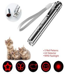 USB Laser Light LED Pen Stainless Steel Mini Rechargeable Laser MultiPattern 3 In 1 Pet Training Toys USB Charging9588057