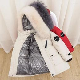 Down Coat -30 Boys Faux Fur Hooded Jacket Winter Thick Warm Outerwear Kids Parka Snowsuit Teenage 10 12 14 Years