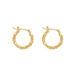 Hoop Earrings Korean Gifts Vintage Temperament Hollow Out Gold Colour Round Earring Fashion Jewellery Metal Ball