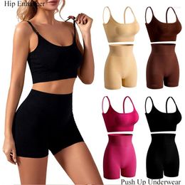 Bras Sets Sexy Seamless Tops Set High Waist Panties Women Wireless Underwear Suit Soft Padded Backless Bralette Lingerie