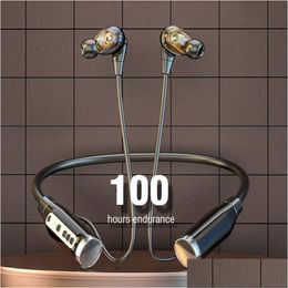 Cell Phone Earphones Wireless Headphones Neckband Bluetooth Earphone 100 Hours Long Battery With Microphon Auricares Sport Headset N Dh0Ug