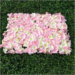 Decorative Flowers & Wreaths Simated Artificial Hydrangea Flowers Wall Panels Decoration For Home Party Wedding Christmas Festival Po Dhk1T