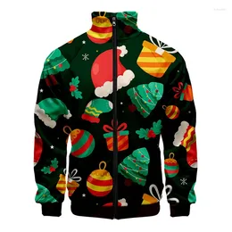 Men's Jackets In Christmas Gifts 3d Printed Jacket For Men Merry Street Coat Oversized Zipper Kids Tops Women Clothes