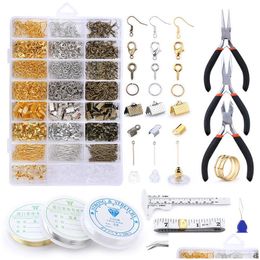 Clasps & Hooks Jewellery Findings Set Tools Pliers Clasps Hooks Accessories Copper Wire Open Jump Rings Earring Hook Making Supplies Kit Dh1Qj