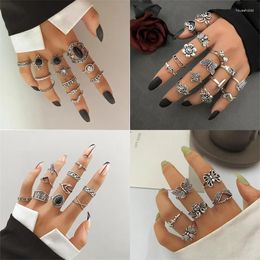 Cluster Rings IFME Multiple Styles Trendy Vintage Boho Knuckle Ring Set For Women Crystal Geometric Finger Fashion Bohemian Jewellery