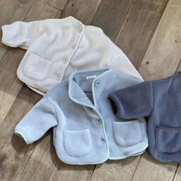 Jackets Korean Infant Fleece Coat Spring Solid Half High Collar Windproof Warm Children's Clothes Fashion Casual Baby Boys Outerwear