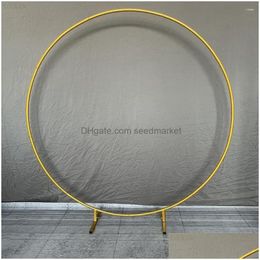 Party Decoration Metal Circle Stand Wedding Arche Round Balloon Arch Flower Gold Background Diy Frame Birthday Baby Shower Drop Deli Dhc6D