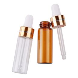 Packing Bottles Wholesale L 5Ml Transparent Brown Glass Dropper Bottle Essential Oil Display Vials Small Per Sample Test Drop Delivery Dhkye