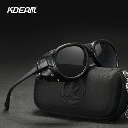 KDEAM High Quality Men Women Steampunk Sunglasses Branded Designer Outdoor Driving Punk Sun Glasses UV400 Cool 240201