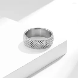 Cluster Rings Rhombus Cut Surface Titanium Personality High Quelity Fine Steel Stainless Male Female Ring Polished No Fading JZ624