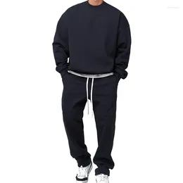 Men's Tracksuits Fashion Fitness Sport Casual Hoodie Gym Running Training Sets Two-Piece Sweatpants High Quality Cotton Black