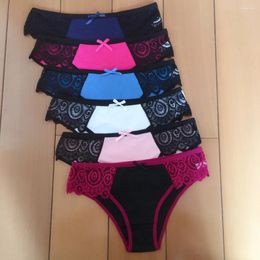 Mutandine da donna 3 pezzi/set Biancheria intima sexy da donna Lingerie di pizzo Mutande per culotte femminili Slip in cotone Panty da donna Moda