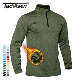 TACVASEN SpringFall Thermal Sports Sweater Men's 14 Zipper Tops Breathable Gym Running T Shirt Pullover Male Activewear 240118