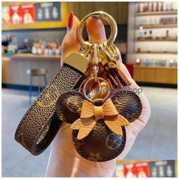 Keychains & Lanyards Keychains Lanyards Accessories Designer Keychain Mouse Diamond Key Chain Design Car Chains Bag Charm Favour Flowe Dhi0I