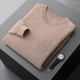 Men's Sweaters Autumn / Winter Cashmere Sweater O-neck Thick Pullover Youth Casual Shirt Diamond Knit Bottoming Plus Size Coat