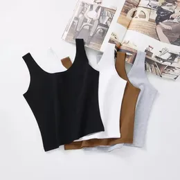 Women's Tanks Fashion Sexy Women Candy Colour Crop Tops Sleeveless Short Cotton Knitted Casual Tube Top Female Cropped Vest