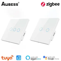 Smart Home Control Tuya Zigbee Light Switch APP Voice Panel Interruptor Wireless Touch Work With Alexa Google