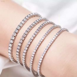 Sell S925 Sterling Silver Moissanite Tennis Chain 3mm Vvs Moissanite Tennis Chain for Women Girls