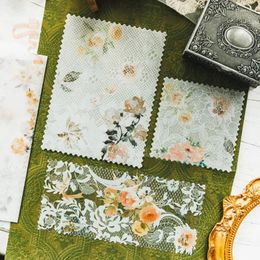 Yoofun 20pcs/lot Creative Dual-Material Flower Lace Scrapbooking Material Papers Journal Cards Planner DIY Background Paper